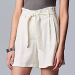 Vera Wang Simply Vera  Off-White High-Waisted Soft Shorts Size Large Photo 0