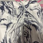 A New Day  Blue and White Marble Satin Ruched Midi Skirt Photo 2