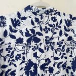 Outerknown Linen Sydney Oversized Relaxed Button Up Boyfriend Shirt Blue Floral Photo 7