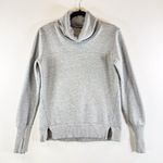 ALO Yoga Women Sweatshirt Gray Haze Turtle Neck Pullover Thumbhole Cozy Small Black Photo 1
