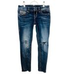 Vigoss Women's  Ripped‎ Distressed Skinny Jeans Dk Wash Denim Embellished Pockets Photo 1