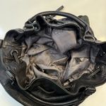 Vince Camuto  Black Leather Shoulder Bag Purse with Flowers Leather+Jaquard Photo 10