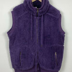 Artisans Vest XXL‎ Purple Plush Fleece Sleeveless High Neck Drawstring Photo 0