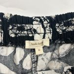 Haute Hippie  Black Linen Blend Batik Printed Wide Leg Pant M Photo 3