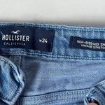 Hollister Midrise Midi Jeans Womens Shorts Sz 0 Rolled Cuff Vtg Stretch Festival Photo 8