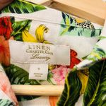 Charter Club Linen  Luxury Linen Blend Long Sleeve Shirt Tropical Print Small Photo 1