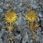 2/$29 or 3/$39 NWOT Gold Sun and Star Dangle Earrings Photo 2