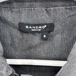 Sandro  Sportswear stretchy black washed denim 3/4 sleeve jacket shirt S casual Photo 4