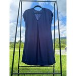 Madewell  Women's Shift Dress Small Navy Blue Short Sleeve V-Neck Photo 13