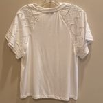 Gibson Latimer  mixed media white raglan eyelet short sleeve t-shirt size small Photo 3