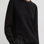 Tibi  Melee Crepe Long Sleeve Cropped Top black wool Sz 12 Photo 0