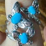 Sleeping Beauty Turquoise Butterfly Ring Size 9 Silver Photo 0