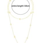 Gold Plated Floral Sweater Long necklace Stainless Steel women Jewelry Photo 11