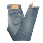 Moussy Vintage Tapered Distressed Jeans Light Blue Denim Ankle Raw hem Size 25 Photo 9