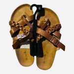 Just Be NWT  Woman’s Tan Braided Straps Sandals With Adjustable Buckle Photo 0