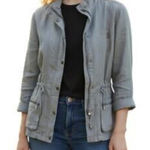 Artisan NY  Linen Jacket Medium Gray Utility Lagenlook Minimalist Outdoorsy Photo 0