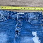 Nature Denim Distressed button fly High waist Natural Denim blue Jean Shorts size medium Photo 6