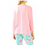 Lilly Pulitzer Cobo Sweater S Pink Glitter Sleeve Boatneck Front Pockets Preppy Photo 5