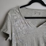 Ruff Hewn Light Gray Floral Short Sleeve Top Photo 3