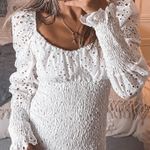 Boohoo White Eyelet Peasant Style Dress Photo 0