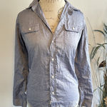 Frank & Eileen ‎ Shirt Women Size Small Blue Long Sleeve 2 Ply Cotton Button Up Photo 0