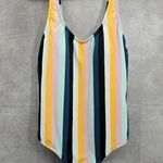 Kona Sol  Striped One Piece Swim Padded Bathing Suit Body Suit Beach L Large Photo 0