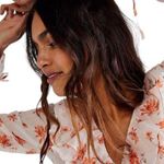 Free People  Amanda Ruffle Top in Ivory Floral Coquette Fairy Femme Small NWT New Photo 7