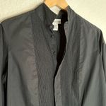 Soft Surroundings Vintage Black Pleat Front Button Down Shirt Medium Petite Photo 2