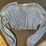 12th Tribe 12 th Tribe Maison Dusty Blue Pleated Top  Photo 2