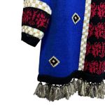 Vintage Carole Little Christmas Ugly Sweater Size M Holiday Nutcracker Tassels Blue Photo 3