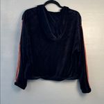 NWT Monrow Neptune Navy with stripe Brown Velour full zip jacket Size Small Blue Photo 7