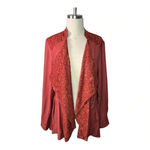 LOGO By Lori Goldstein  OPEN FRONT JACKET LACE‎ TRIP DRAWSTRING WAIST SIZE 12 Photo 1