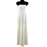 NBD  Ophelia Jumpsuit‎ Womens Size Small White Wide Leg Minimalist Bridal Wedding Photo 3
