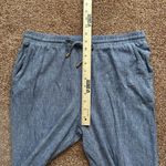 Ellen Tracy Linen Blend  Pants Womens Med Blue Coastal Pull On Drawstring Photo 5