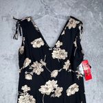 R&K Originals Dress 8 Vintage 90s Black Floral Tie Strap Whimsigoth Fairy Grunge Photo 3