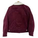 Forever 21 Velvet Sherpa Barn Jacket Womens S Burgundy Casual Western Cowgirl Photo 3