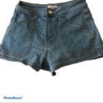 Lottie Moss  High Rise Light Blue Wash Denim Shorts Photo 5