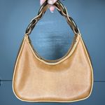 Mini Cognac Caramel Brown Hobo Shoulder Bag Y2K Weave Purse Photo 2