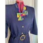 Suit dress kitten bow navy wide belt Blue Size 12 Photo 1