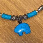 Sterling Silver Turquoise Bear Fetish Choker Necklace Silver Photo 6