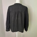 Madewell charcoal gray long sleeve half-button top size M Photo 3