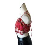 Free People NWOT  TIE FRONT FLORAL BANDANA INSPIRED CROP TOP LARGE Photo 2