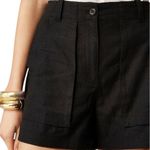 J.Crew NWOT Black Seaside Cargo Shorts In Linen Tencel Lyocell Women’s Size 12 Photo 2