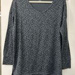 American Eagle  Outfitters Gray Leopard Print V Neck Long Sleeve Tunic Top Photo 0