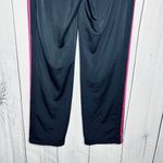 Adidas Jersey Track Pants Womens Sz L (32x30) Black Pink Active Sport Gym Photo 6