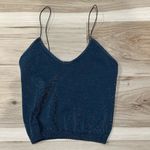Free People Intimately Cami Top Dark Blue Teal Glittery Sparkle Women’s XS/Small Photo 1