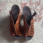 Dansko Brown Sandals 40 Rowena Leather sling back Platform Clog Perforated Boho Photo 2
