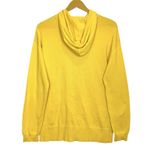 Talbots Pima Cotton Cardigan Sweater Hoodie Womens Size MP Bright Yellow Pockets Photo 1