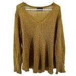 Wooden Ships  Mohair Wool Sweater V Neck Pullover Oversized Knit Mustard M/L Photo 0
