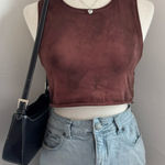 ZARA  Cropped Brown Tie Dye Athletic Top Photo 0